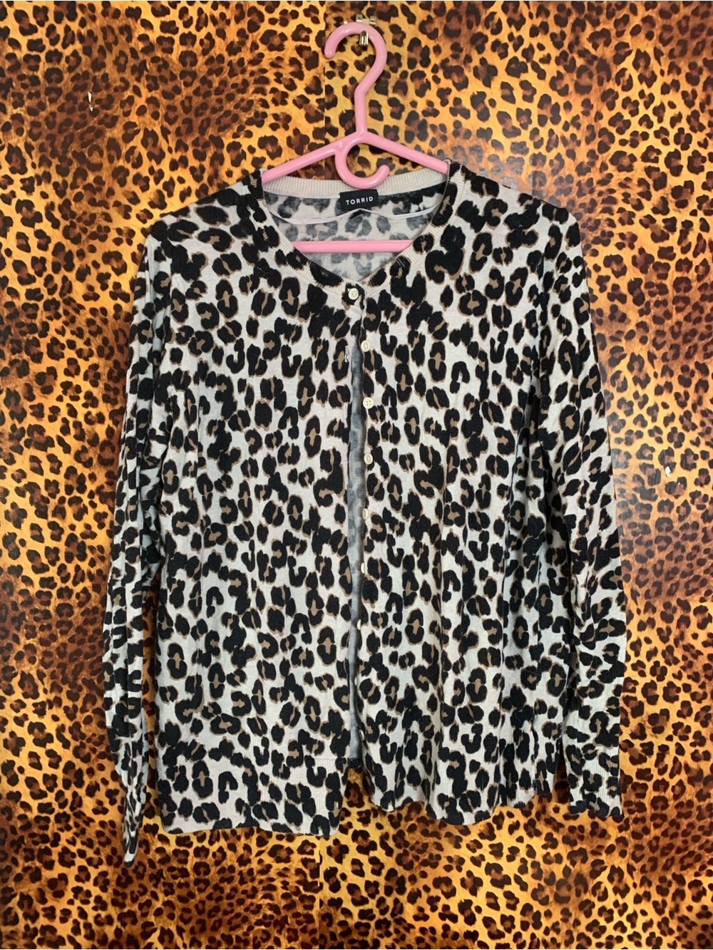 torrid Black and White Leopard Print Cardigan